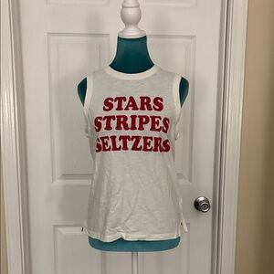 Maurices White Muscle Tee with Red Text